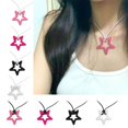 thumbnail image 4 of Osdhezcn Pink Pentagrams Pendant Clavicle Chain Unique Dopamine Sweater Chain Jewelry, 4 of 12
