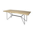 thumbnail image 1 of homeroots kitchen & dining 380476 84x40 Rectangular Blonde Live Edge Sold Wood Top with Black Metal Base Dining Table, 1 of 1