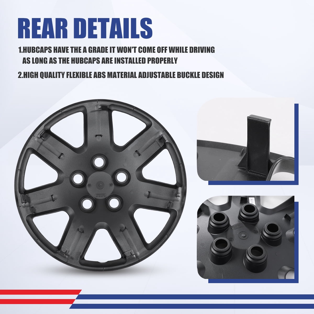 (Set of 4)16 inch Hubcaps Fit for Honda Civic 2006 2007 2008 2009 2010 2011,Only Fit Iron Hub - Steel Wheel,Bolt on Installation(Black Lacquer)