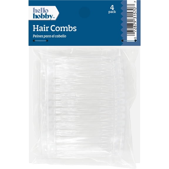 Hello Hobby Accessories Clear Haircombs. 4 piece
