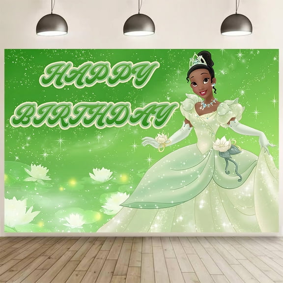 Tiana Theme Birthday Party Decorations, Birthday Party Backdrops, Tiana Birthday Party Cake Table Decorations Photo Props