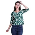 thumbnail image 1 of Moomaya Printed Keyhole Neck Ring Top Casual 3/4th Sleeve Tees Tank Tunic Top, 1 of 5