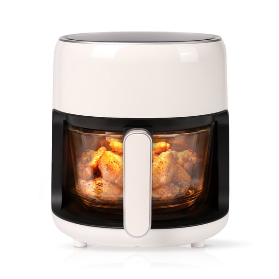 MIRASTON 3.8QT Air Fryer, Visible Window, 1200W Touchscreen, Dishwasher Safe, White