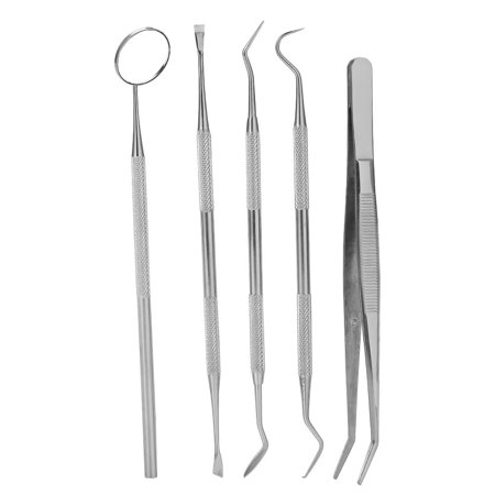 Naccgty Professional Stainless Steel Dentist Explorer Probe Set Teeth Clean Hygien Examination Tool , Tartar Removing Kit,Dentist Tool (Best Way To Remove Tartar From Teeth)