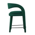 thumbnail image 3 of Modway Pinnacle Performance Velvet Counter Stool Set of Two in Green Black, 3 of 10