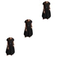 thumbnail image 3 of Minnieouse Vestido de mujer de poliéster Color sólido Sin mangas Jersey suelto Reemplazo Casual Vestidos de moda para niñas Negro S Type1 NO1, 3 of 6
