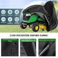 thumbnail image 3 of KANCOKIT Outdoor Riding Lawn Mower Cover, Heavy Duty Waterproof Riding Lawn Tractor Cover Universal Fit Decks up to 54" with Elastic Cord & Storage Bag, Black, 3 of 8
