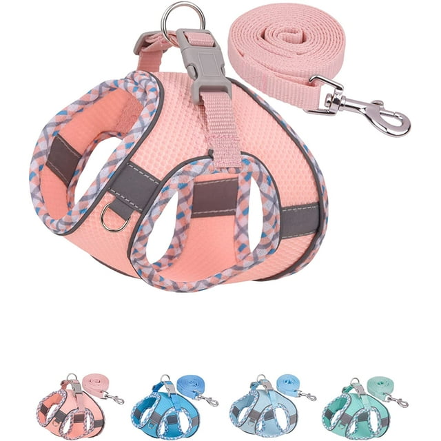Enkarl Dog Harness for Small Medium Dogs No Pull, Puppy Harness and Leash Set, Easy Walk Dog Harness for Walking, Running, Training, Small Dog Harness, Medium Dog Harness (Pink, XS)