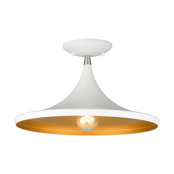 Livex Lighting - Waldorf - 1 Light Semi-Flush Mount In Industrial Style-8.5