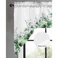 thumbnail image 2 of Green Blooms Floral Swag Valances for Windows, Small Curtains Drapes, Farmhouse Spring Flowers Botanical Kitchen Window Curtains Over Sink Window Treatment Valance for Bedroom/Bathroom 56"x36", 2 of 5