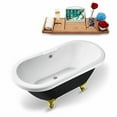 thumbnail image 2 of 59" Streamline N1120GLD-CH Clawfoot Tub and Tray With External Drain, 2 of 8