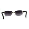 thumbnail image 4 of OG Rhinestone Stud Rimless Rectangle 90s Hip Hop Rapper Sunglasses Gold Smoke, 4 of 4