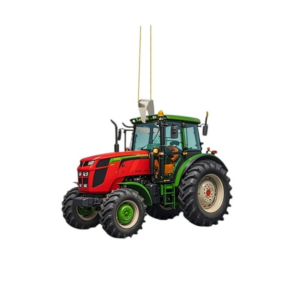 Hyknon Christmas Ornaments for Christmas Tree Christmas Decoration Shatterproof Acrylic Farmhouse Tractor Figures Hanging Pendants for Car Home Party