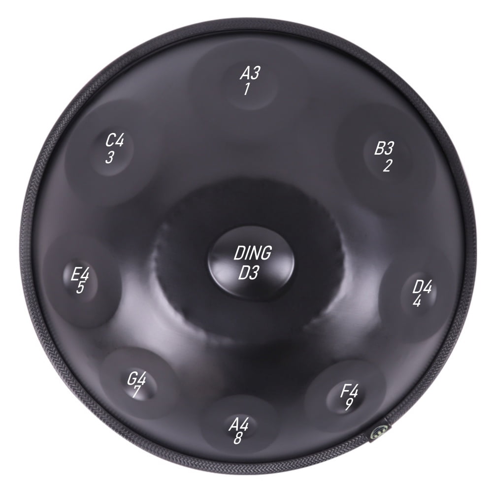 Latourreg 440HZ D Minor 18Inch 9 Notes Black Hand Pan Drum Percussion Musical Drum with Soft Bag