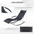 thumbnail image 5 of Outdoor Seating Outsunny Zero Gravity Rocking Chair Outdoor Chaise Lounge Chair Recliner Rocker with Detachable Pillow and Durable Weather-Fighting Fabric for Patio, Deck, Pool, Black,Garden Seating, 5 of 9