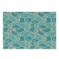 thumbnail image 1 of Turquoise Cutting Board, Paisley Pattern Antique Floral Pattern Ornaments Classical Middle Eastern, Decorative Tempered Glass Cutting and Serving Board, Small Size, Aqua Teal, by Ambesonne, 1 of 1