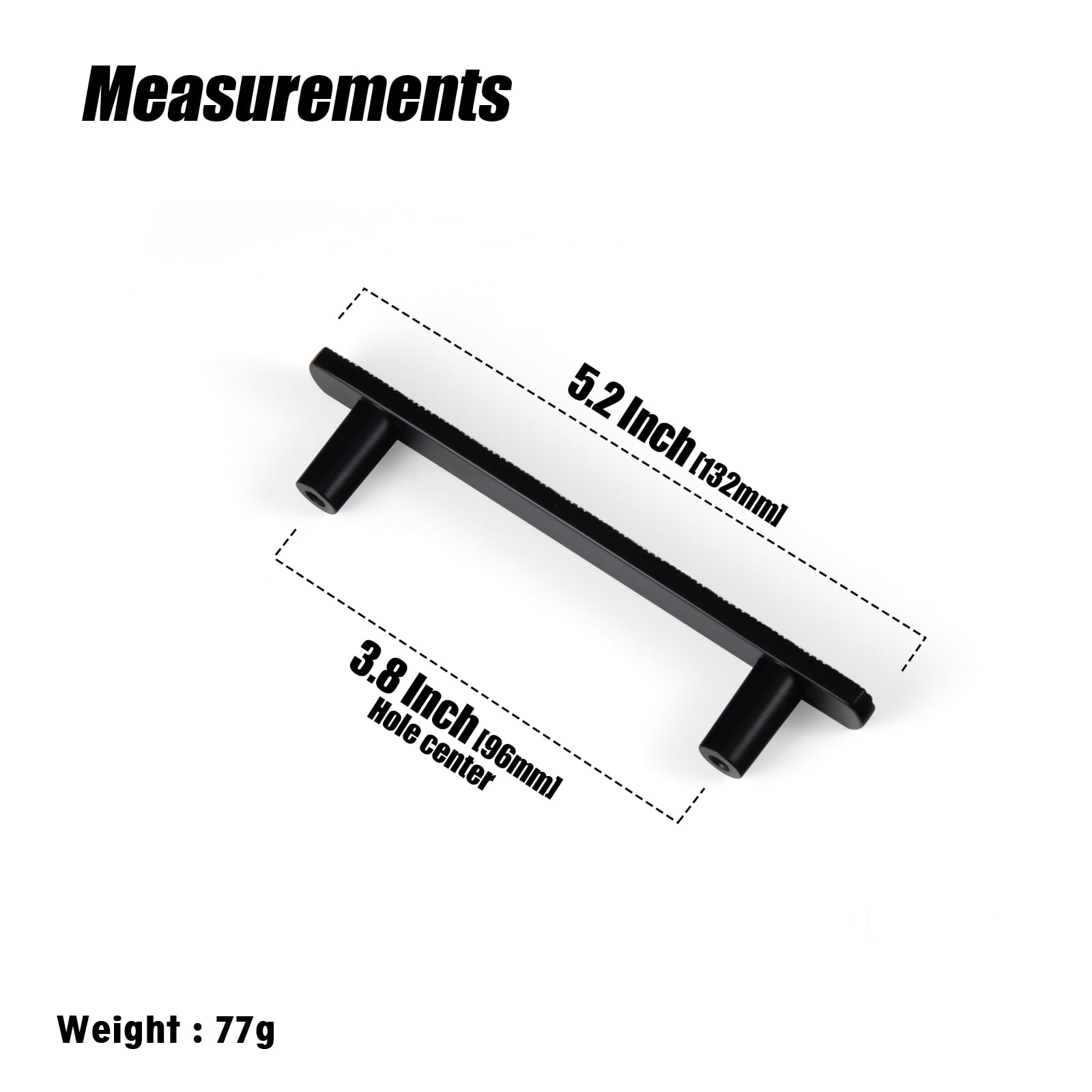 Goo-Ki 12 Pack 3.8''(96 mm) Hole Centers Luxurious & Sturdy Zinc Alloy Cabinet Handls, Matte Black Cabinet Pulls for Kitchen,Drawer,Cupboard & Wardrobe