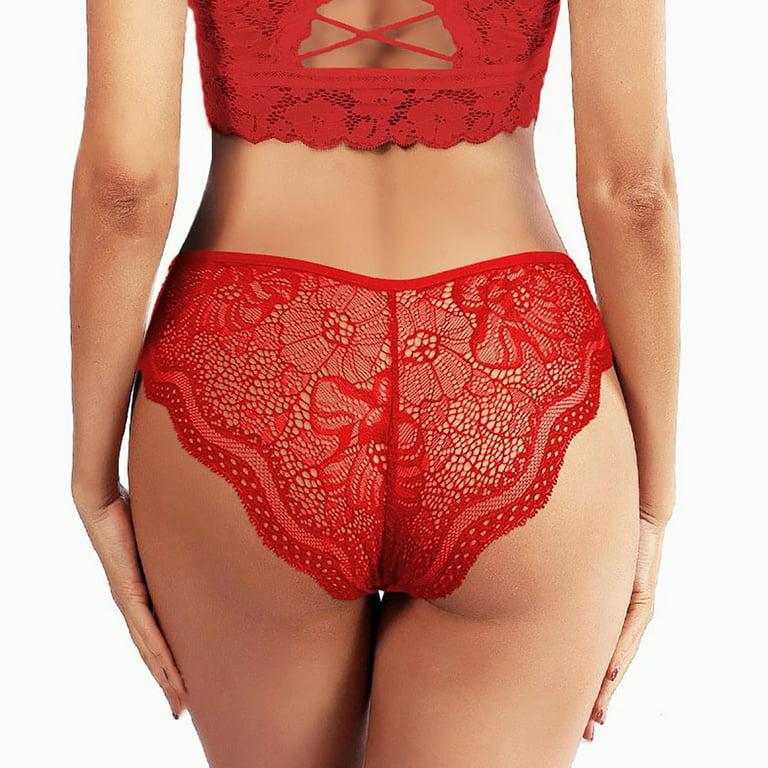  Women Thong Printed Elasticity Breathable French Lace