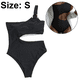 thumbnail image 2 of Trajes de baño de una pieza de corte alto con rayas y un hombro para mujer Trajes de baño tipo tanga, 2 of 6