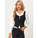 thumbnail image 3 of Chaleco de gamuza sintética Allegra K para mujer Chaqueta sin mangas de fiesta con cordones Negro XL, 3 of 6