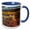 Blue/White, variant on 3drose, Anza Borrego Desert State Park, Ca. Verbena and Goldfields Blooming, 11oz Two-tone Green Mug