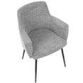thumbnail image 3 of Belen Kox Andrew Contemporary Dining/Accent Chair in Black with Grey Fabric - Set of 2, 3 of 8