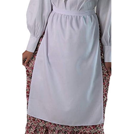 Making Believe Women's Simple White 30" Long Peasant Apron