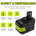 thumbnail image 6 of Huajiang 12.0Ah Lithium Replacement Battery for Ryobi 18V  Compatible with P102 P103 P104 P105 P107 P108 Lithium Battery, 6 of 8