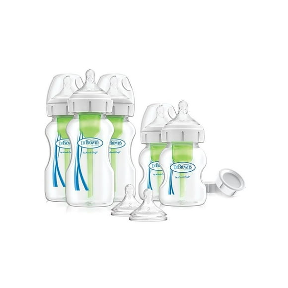Paquete de Alimentación Recién Nacido Dr. Brown's Options+ Transparente 9oz 270ml 5 piezas