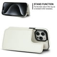 thumbnail image 4 of Detachable Wallet Case for iPhone 13 Pro Max RFID Blocking Card Slots Holder Premium PU Leather Magnetic Kickstand Shockproof Removable Flip Protective Cover 6.7 inch, White, 4 of 11