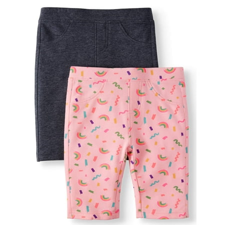 - French Terry Printed and Solid Bermuda Shorts, 2-Pack (Little Girls & Big Girls)