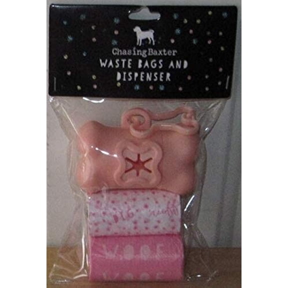 Dog Waste Bags & Dispenser, Pink