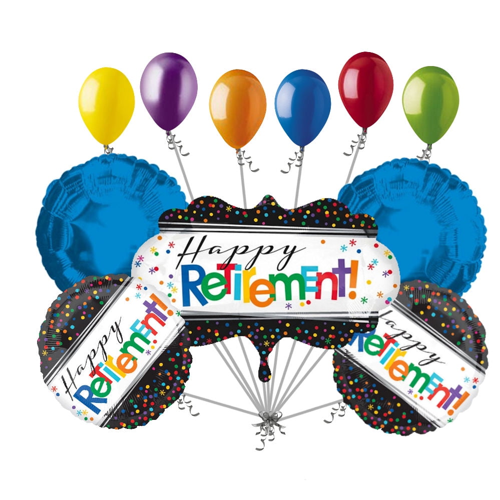11 pc Colorful Officially Retired Balloon Bouquet Decoration Thanks