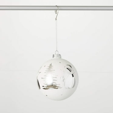 4.75"H Sullivans Silver Icon Ball Christmas Ornament