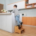 thumbnail image 4 of Utoplike Bamboo Step Stool 2 Tier, Step Treads with Cutout Handles, Non-Slip, 4 of 6