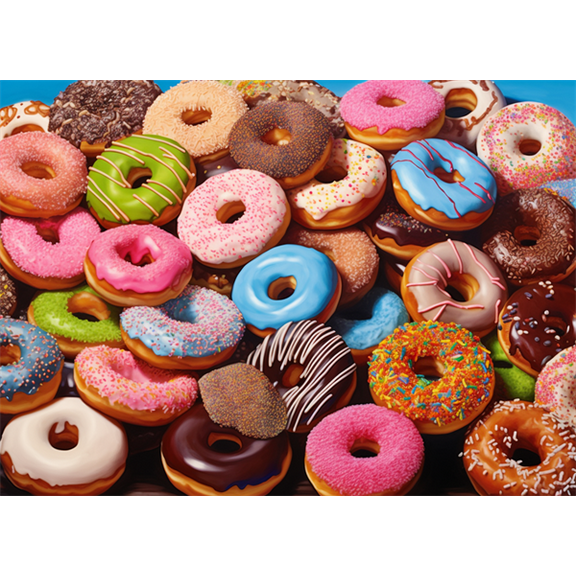 jigsaw puzzles 50 pieces for adults Colorful Donut Formation wooden Challenging Puzzles Perfect for Game 7.9'' x 5.9''