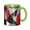 Green, variant on Geometric Red Black Gray Solid Abstract Coffee Mug Fun Custom Ceramic Mugs 11oz Red