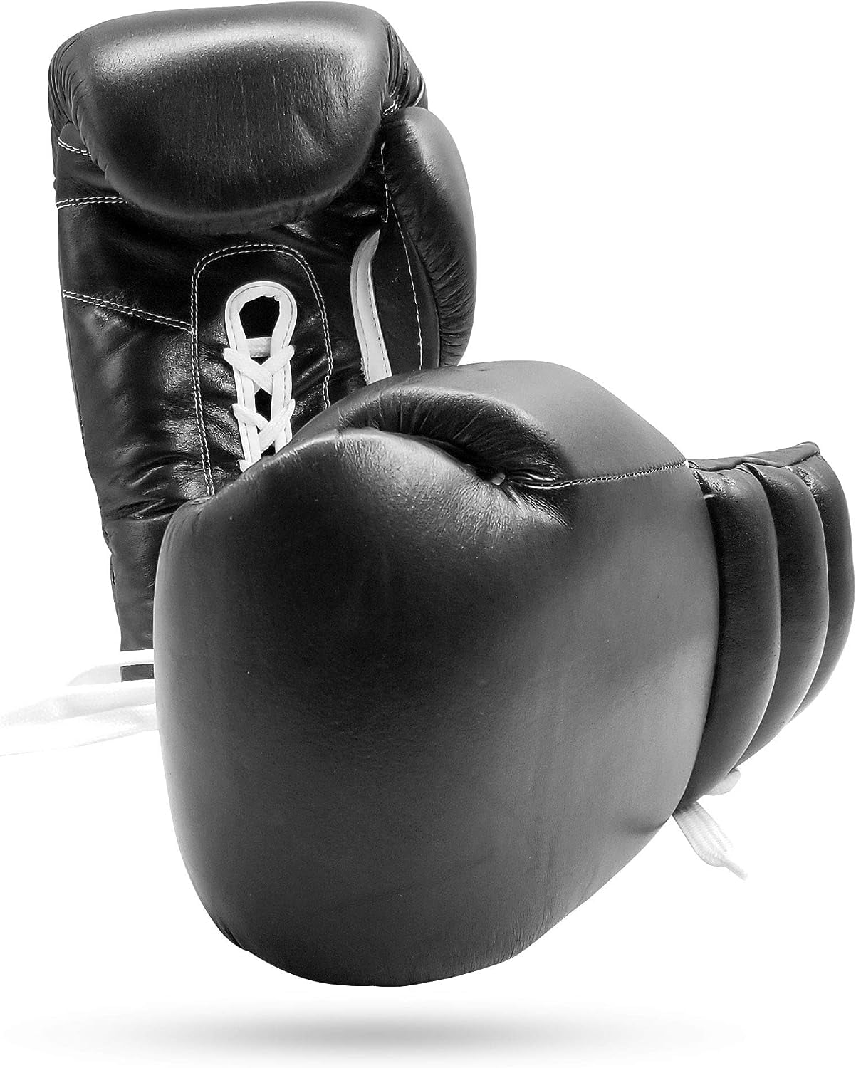 Woldorf USA Boxing Glove Kickboxing Lace up Punching Bag Black Leather Glove Without Logo