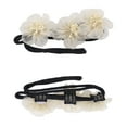 thumbnail image 4 of Unique Bargains 1 Pc Hair Disk Flower Bun Holder for Women Beige Black, 4 of 5