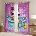 thumbnail image 2 of Feelyou Gothic Witch Skeleton Curtains Pack of 2 (42x84 Each), Purple Sequin Print Curtains Blackout, Fairy Tale Bedroom Curtains, Window Curtains Home Decor, 2 of 6