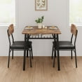 thumbnail image 4 of TROPOW Desk Chair,3 Piece Dining Table Set for 2, Kitchen Table Set with Storage Rack, Space Saving Dining Table and 2 Padded Chairs, Kitchen Table and Chairs Set for Small Space, Rustic Brown, 4 of 7