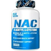 Evlution Nutrition NAC N-Acetyl L-Cysteine - 600mg N-Acetyl L-Cysteine Per Serving - Antioxidant Support - Health Support - Dietary Supplement - Vegan & Gluten Free - 60 Veggie Capsules - 60 Servings