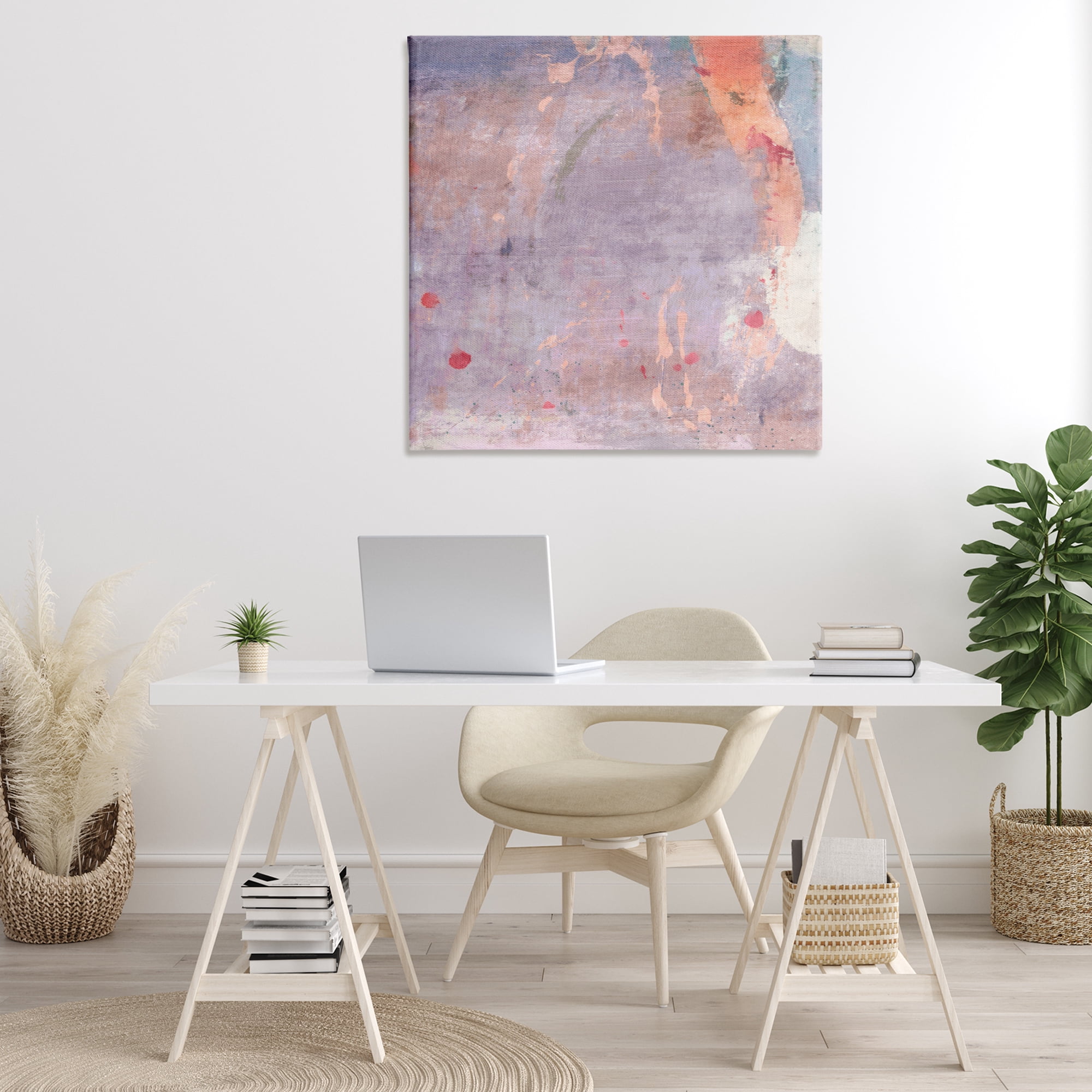 Stupell Industries Abstract Purple Ombre Abstract Painting Gallery Wrapped Canvas Art Print Wall Art, 36 x 36