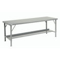 thumbnail image 3 of Global Industrial 606763 120 x 28 in. Heavy-Duty Extra Long Folding Assembly Workbench, Gray, 3 of 4