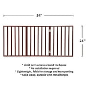 Home District Freestanding Pet Gate Real Wood 3-Panel Tri Fold Folding