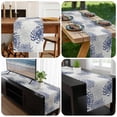 thumbnail image 6 of Blue White Table Runner 60 Inches Long, Abstract Grey Chrysanthemum Flower Floral Kitchen Coffee Dining Table Decoration for Home Party Birthday Wedding Home Decor 13x60 Inches, 6 of 8