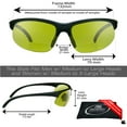 thumbnail image 2 of proSPORT Sunglasses BIFOCAL Sunglass Reader Yellow Night Riding Driving Sport Wrap Men Women, 2 of 5
