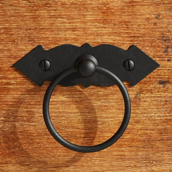 Ring Pull Cabinet Door Drawer Wrought Iron Black 3.5'' | Renovator's Supply