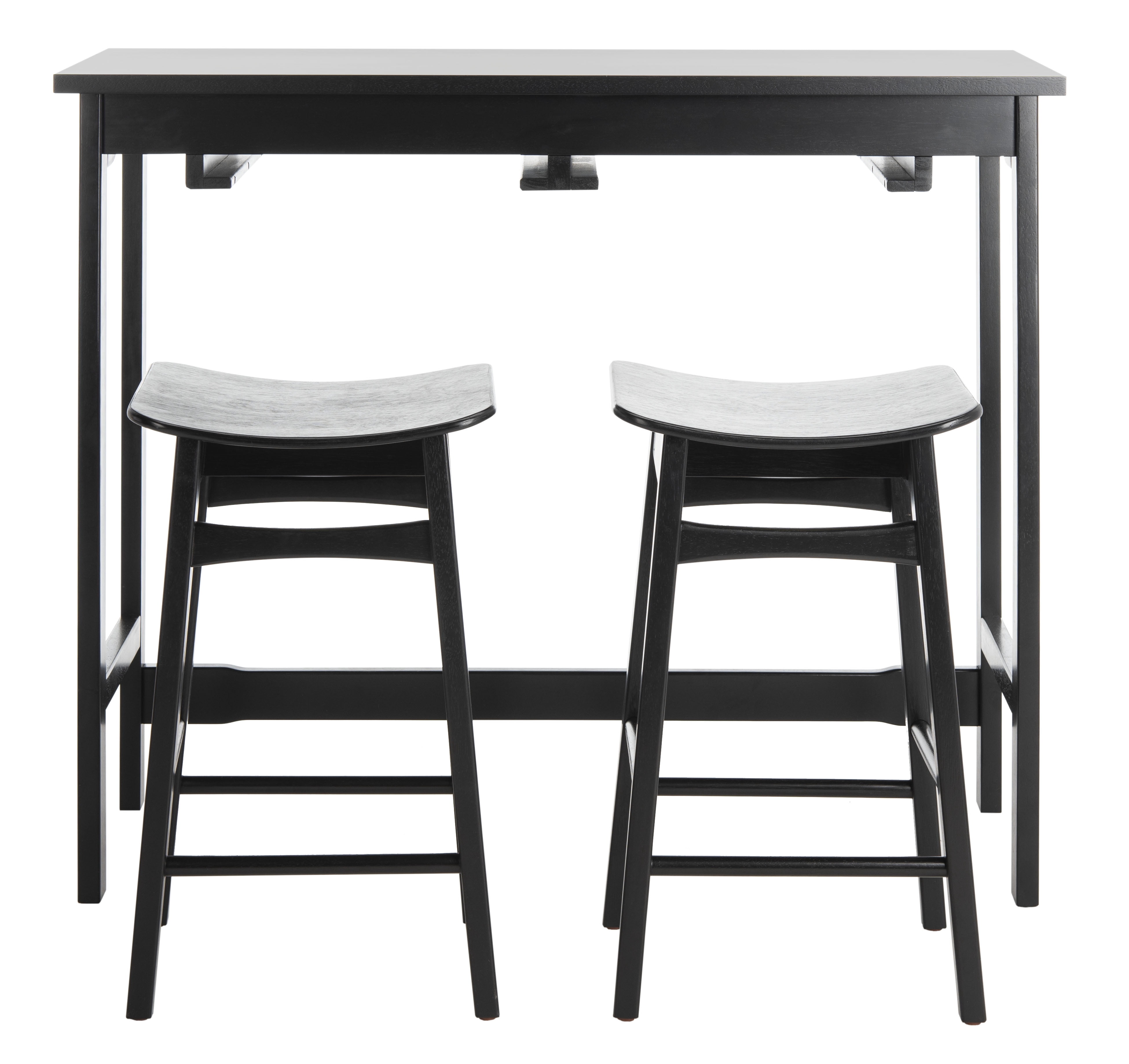 SAFAVIEH Colbie 3 Piece Easy Storage Solid Pub Set, Black