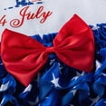 thumbnail image 5 of Paguaki Baby Girl 4th Of July Outfits Independence Day Letter Print Top And Shorts 3-Piece Set With Headband First Fourth Of July Set, 5 of 8